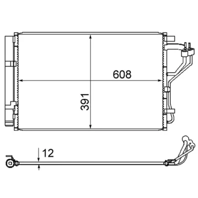 Bilde av MAHLE ORIGINAL AC 867 000S Kondensator med tørker 608