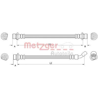 Bilde av METZGER 4111074 Bremseslange 316, 220 HONDA: CIVIC 8 Hatchback