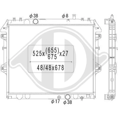 Bilde av DIEDERICHS DCM3296 Radiator 525 645 26 Climate TOYOTA: HILUX 3 Pick up