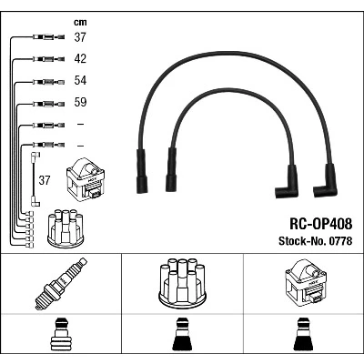 Bilde av NGK 0778 Pluggledninger 5 OPEL: Corsa A CC