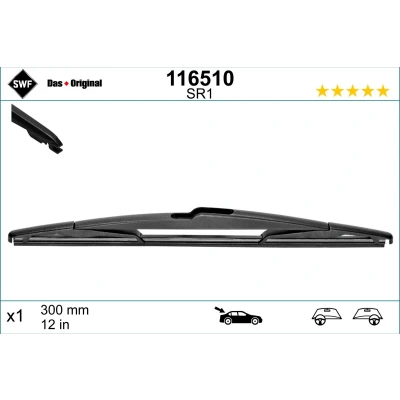 Bilde av Vindusvisker Swf Rear 116510 300mm bak Standard TOYOTA: Yaris I Hatchback, Aygo, CITROËN: C1