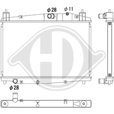 Bilde av DIEDERICHS DCM2276 Radiator 348 558 16 Climate MAZDA: 2 Hatchback