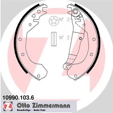 Bilde av ZIMMERMANN 10990.103.6 Bremsesko 230 50 med vippearm, Bildet viser leveranseinnholdet OPEL: Rekord E1 Sedan, Combo B Van, Manta Sedan