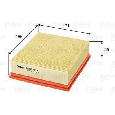 Bilde av VALEO 585314 Luftfilter 55 171 186 Filterinnsats SUZUKI: SX4 I Hatchback