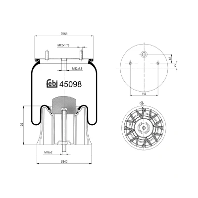 Bilde av FEBI BILSTEIN 45098 Fjærbelg, luftfjæring