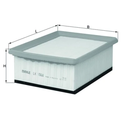 Bilde av MAHLE ORIGINAL LX 1568 Luftfilter 79,5 169, 171,0 207,0 Filterinnsats PEUGEOT: Partner I Van, Combispace
