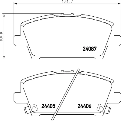 Bilde av HELLA 8DB 355 006 911 Bremseklosser med akustisk slitasjevarsel bremsecaliperskruer HONDA: CIVIC 8 Hatchback