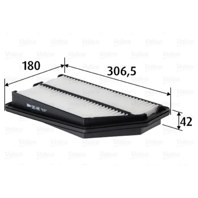 Bilde av VALEO 585446 Luftfilter 42 180 307 Filterinnsats HONDA: CIVIC 8 Hatchback