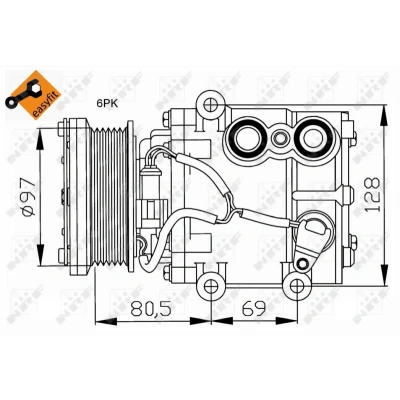 Bilde av NRF EASY FIT 32401 Kompressor SCROLL90V 12 PAG 46 med kompressorlje, tetningsring