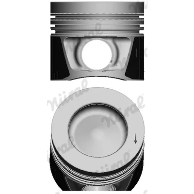 Bilde av NÜRAL 87 432300 10 Motorstempel 81 med hylse for boltnut, kjølekanal, kolberingbærer, trapesstempelstang VOLKSWAGEN: GOLF 6, Scirocco III