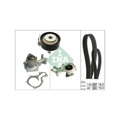 Bilde av INA 530 0701 30 vannpumpe + Registerreimsett med FORD: FOCUS 3 Turnier, FIESTA 6,