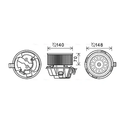 Bilde av PRASCO DA8012 Elektromotor, innendørsvifte 12