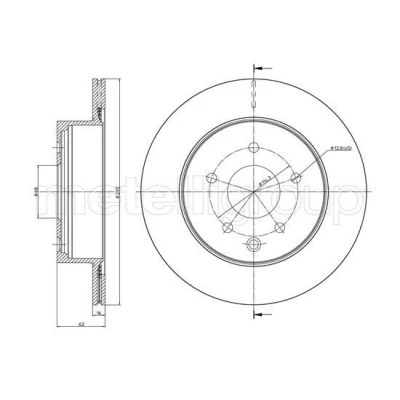 Bilde av METELLI 23 1322C Bremseskiver 292,0 16,0 5 68,0 ventilert spraylakkert