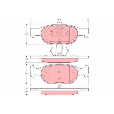 Bilde av TRW GDB1382 Bremseklosser ikke klargjort for slitasjeindikator FIAT: Punto II Hatchback
