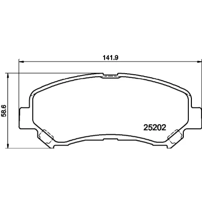 Bilde av HELLA 8DB 355 015 911 Bremseklosser inkl. slitasjevarselkontakt med tilbehør NISSAN: Qashqai / Qashqai+2 I, X Trail, Juke, SUZUKI: Kizashi