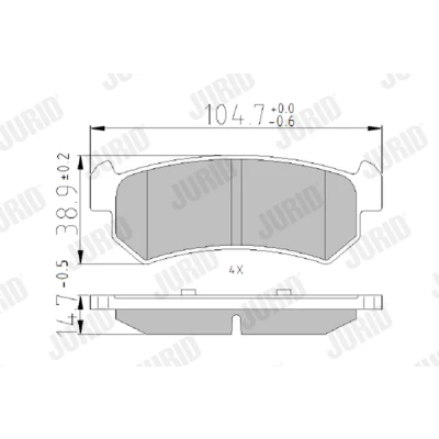 Bilde av JURID 573216J Bremseklosser ikke klargjort for slitasjeindikator uten tilbehør CHEVROLET: Nubira Stasjonsvogn, Lacetti Sedan, Sedan
