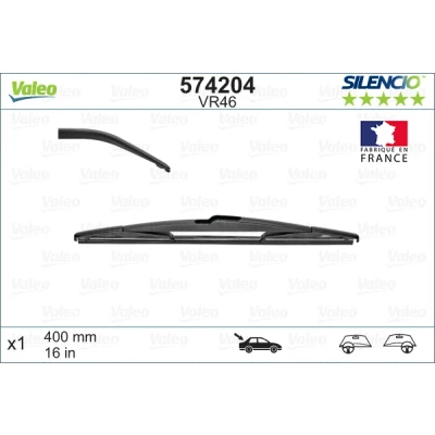 Bilde av Vindusvisker Valeo Silencio 574204 400mm bak Standard PEUGEOT: Expert II Tepee, Van, FORD: Grand C Max, CITROËN: Jumpy MPV