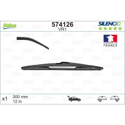 Bilde av Vindusvisker Valeo Silencio, Silencio Rear 574126 300mm bak Standard TOYOTA: Yaris I Hatchback, Aygo, PEUGEOT: 2008 Stasjonsvogn, CITROËN: C1