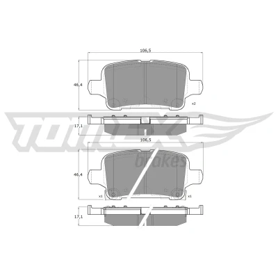 Bilde av TOMEX brakes TX 17 88 Bremseklosser bakaksel med akustisk slitasjevarsel OPEL: Ampera e, Astra K Sports Tourer, Hatchback