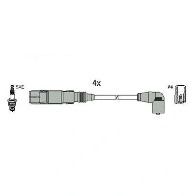 Bilde av HITACHI 134793 Pluggledninger VOLKSWAGEN: Golf 4, Caddy 3, New Beetle Cabrio