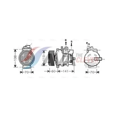 Bilde av PRASCO AIAK271 Kompressor 6SEU14C R134a AUDI: A4 B6 Avant, B7 Sedan