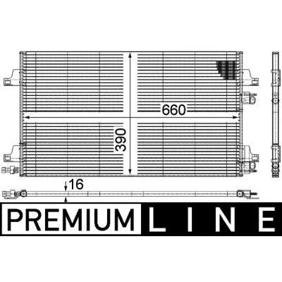 Bilde av MAHLE ORIGINAL AC 366 000P Kondensator med trykkbryter, uten tørker 660mm