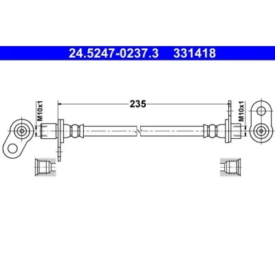 Bilde av ATE 24.5247 0237.3 Bremseslange 235 MITSUBISHI: Outlander 2 SUV, ASX Lancer 8 Limousine
