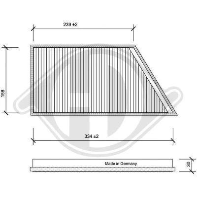 Bilde av DIEDERICHS DCI1072 Kupéfilter Karbonfilter 350 168 30 Climate PEUGEOT: 206 Hatchback, SW