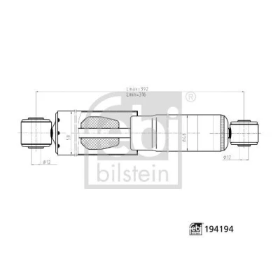 Bilde av FEBI BILSTEIN 194194 Støtdemper høyre bakaksel, venstre bakaksel gasstrykk 392mm 316mm enkeltrør teleskopstøtdemper RENAULT: Kangoo I Express