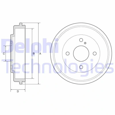Bilde av DELPHI BF591 Bremsetrommel uten ABS sensorring, hjullager 244 FORD: FIESTA 6