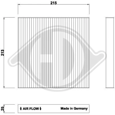 Bilde av DIEDERICHS DCI1262 Kupéfilter Karbonfilter 215 213 25 Climate SMART: Forfour II Hatchback