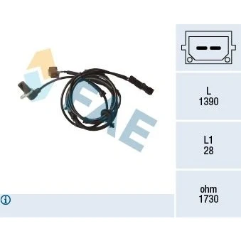 Bilde av FAE 78171 ABS Sensor induktiv 2 1390 AUDI: A4 B6 Avant, Sedan