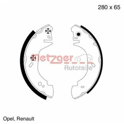 Bilde av METZGER MG 807 Bremsesko bakaksel 280 65 med vippearm OPEL: Movano A Van