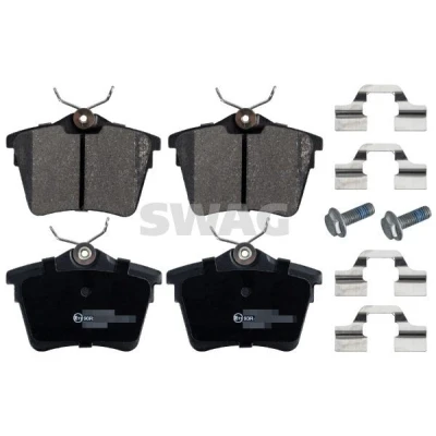 Bilde av SWAG 62 91 6548 Bremseklosser bakaksel ekskl. slitasjevarselkontakt med festemateriell CITROËN: C5 III Stasjonsvogn, 3, PEUGEOT: 407 SW, Sedan