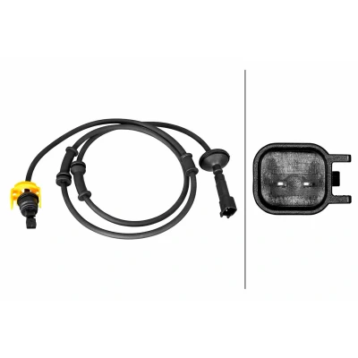 Bilde av HELLA 6PU 358 219 141 ABS Sensor med klammer Hall prinsipp 2 1235 CHRYSLER: Grand VOYAGER IV, 4