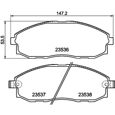 Bilde av HELLA 8DB 355 009 381 Bremseklosser med akustisk slitasjevarsel HYUNDAI: H 1 / Starex MPV