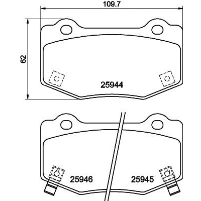 Bilde av HELLA 8DB 355 043 851 Bremseklosser med akustisk slitasjevarsel CHEVROLET: Corvette C7 Coupé