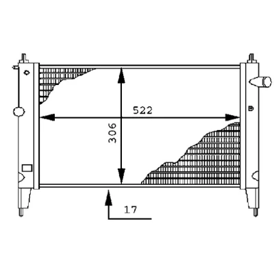 Bilde av MAHLE ORIGINAL CR 446 000S Radiator for kjøretøy uten luftkondisjonering 522 306 17 Kjøleribber satt sammen mekanisk OPEL: Astra F CC, Sedan