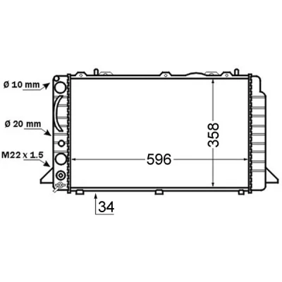 Bilde av MAHLE ORIGINAL CR 396 000S Radiator 569 358 34 Kjøleribber loddet AUDI: Coupe B3, Cabriolet B4, 80 B4 Avant