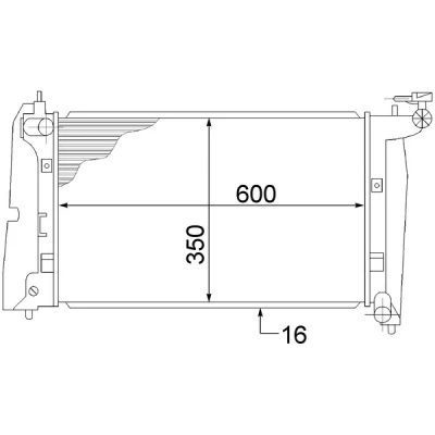 Bilde av MAHLE ORIGINAL CR 1526 000S Radiator for kjøretøy med/uten klimaanlegg 597 355 16 Kjøleribber loddet TOYOTA: Corolla IX Station Wagon