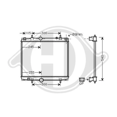 Bilde av DIEDERICHS DCM2818 Radiator 465 555 18 Climate PEUGEOT: 807