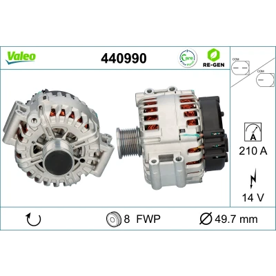 Bilde av VALEO 440990 Dynamo 14V 210A BMW: 5 Touring, 7, Sedan