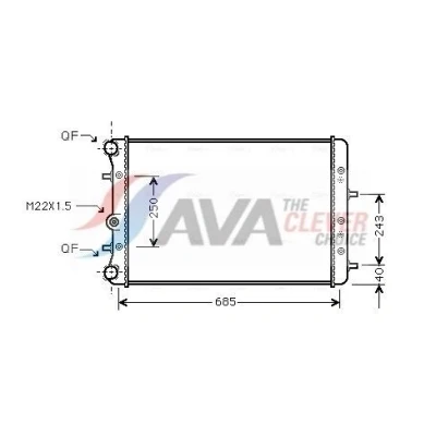 Bilde av PRASCO SAA2006 Radiator Aluminium 630 414 23 med hurtigkoplinger Kjøleribber satt sammen mekanisk SKODA: Fabia 1 Combi