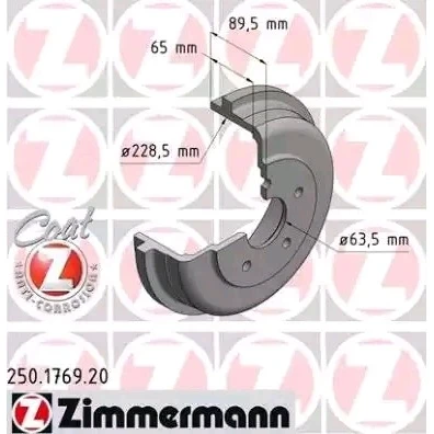 Bilde av ZIMMERMANN COAT Z 250.1769.20 Bremsetrommel 279 FORD: Transit Connect Mk1 Van