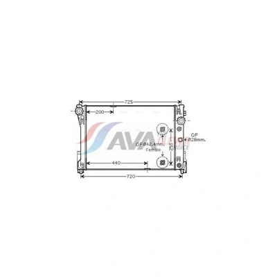 Bilde av PRASCO MS2452 Radiator Aluminium 643 428 22 med hurtigkoplinger Kjøleribber loddet MERCEDES BENZ: GLK, E Klasse T modell