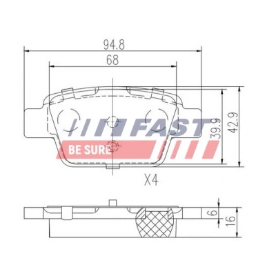 Bilde av FAST FT29115 Bremseklosser bakaksel ekskl. slitasjevarselkontakt FIAT: BRAVO 2, Stilo Hatchback, ALFA ROMEO: MiTo