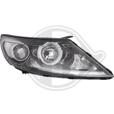 Bilde av DIEDERICHS 6522980 Frontlykter høyre H7/H7 med kjørelys (LED) motor for høydejustering hovedlys KIA: Sportage III
