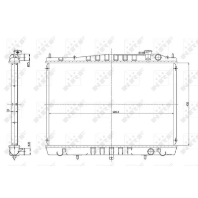 Bilde av NRF 56086 Radiator Aluminium 680 450 36 med påbyggingsdeler Kjøleribber loddet
