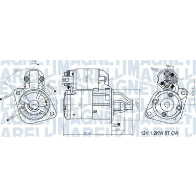 Bilde av MAGNETI MARELLI 063721465010 Starter 12 1,1 8 KIA: Sportage III, cee‘d I Hatchback, HYUNDAI: ix20, i20 Hatchback