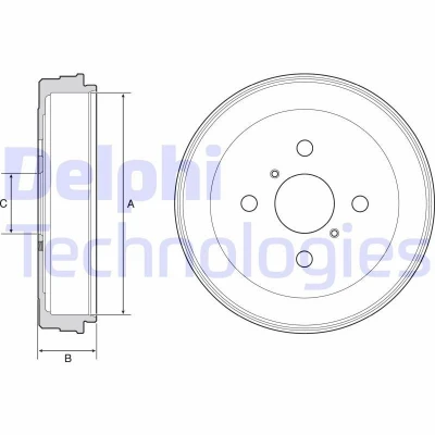 Bilde av DELPHI BF530 Bremsetrommel uten ABS sensorring, hjullager 233 TOYOTA: Yaris I Hatchback